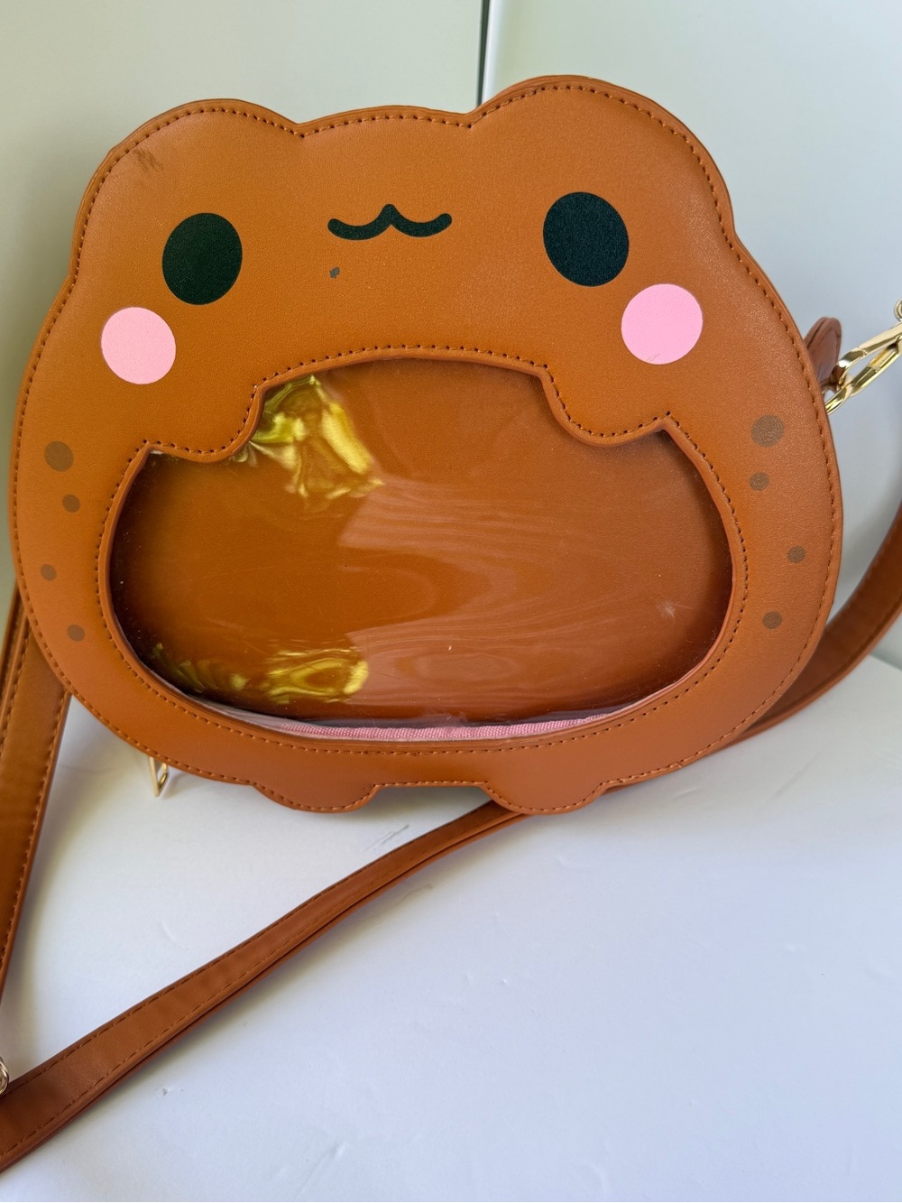 Blushsprout Brown Frog Froggy Toad Ita Bag, Backpack Straps, Great Condition